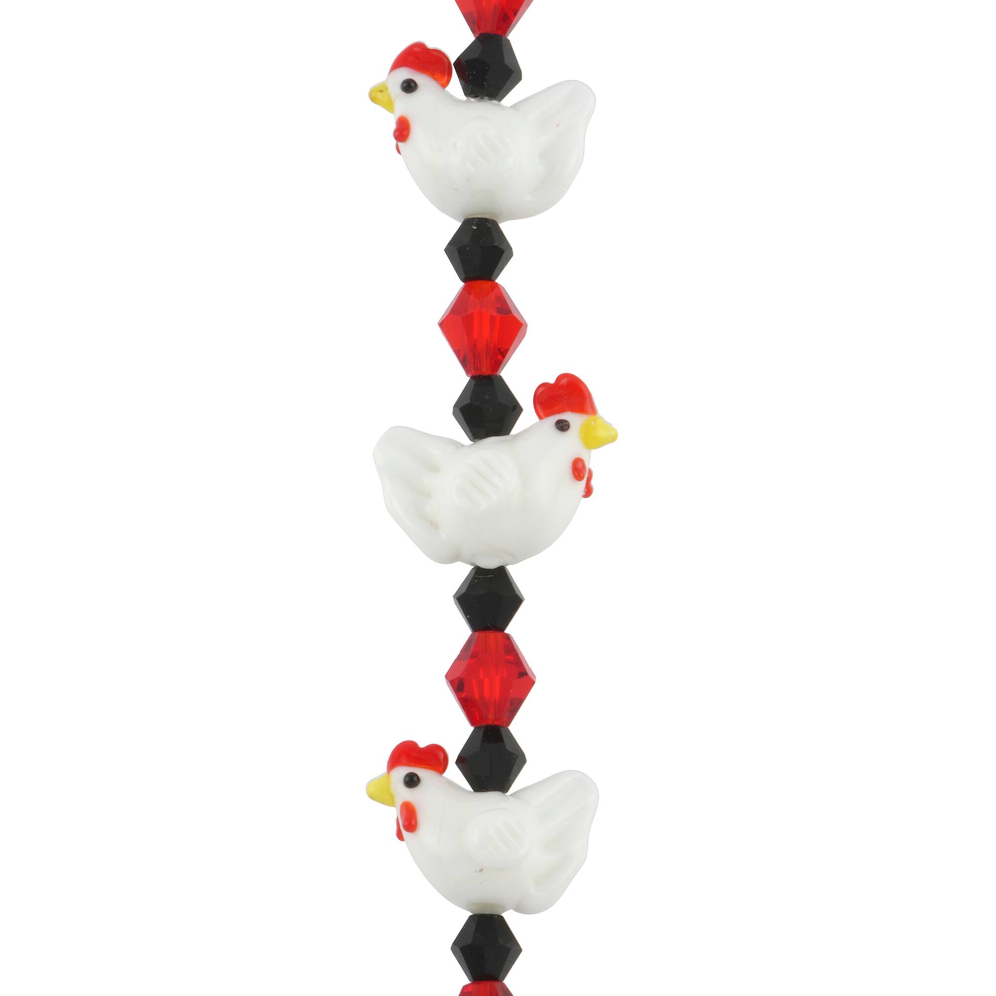 White Hen Lampwork Glass Bead Mix by Bead Landing™